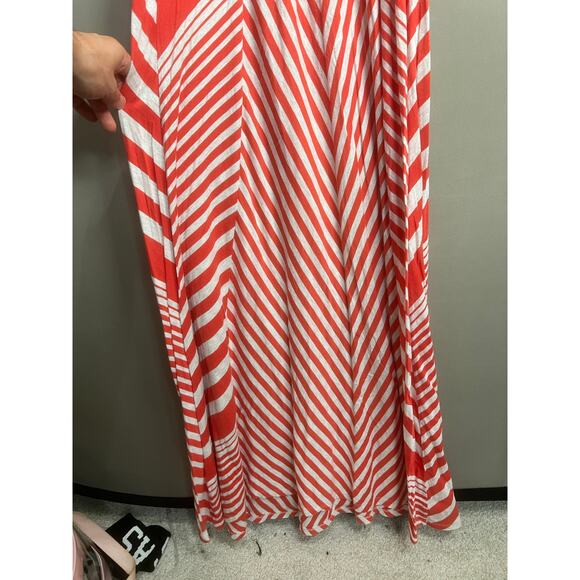 Anthropologie LILKA Dress Sz XS Red White Maxi Stripe Summer Cocktail Festive - Picture 13 of 16